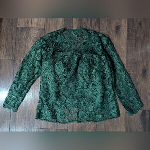 Lan Ting Bride Formal Dark Emerald Green Lace Vest Tank & Jacket Size 16 NWT!